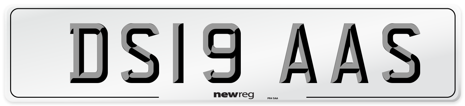 DS19 AAS Number Plate from New Reg